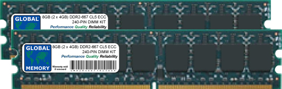 8GB (2 x 4GB) DDR2 667MHz PC2-5300 240-PIN ECC DIMM (UDIMM) MEMORY RAM KIT FOR SERVERS/WORKSTATIONS/MOTHERBOARDS